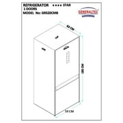 Generaltec Double Door Refrigerator 306 Litres GR520CMB