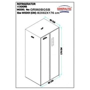 Generaltec Side By Side Refrigerator 490 Litres GR860BGSB