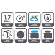 Black and Decker Electric Kettle With Bread Toaster Breakfast Set MBF90-B5