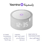 ياسمينا Y-00020 مكبر صوت ذكي متطور مدعم بخاصية الذكاء الاصطناعي الشبيه بالإنسان حجم ميني باللون الرمادي