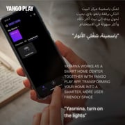 ياسمينا Y-00020 مكبر صوت ذكي متطور مدعم بخاصية الذكاء الاصطناعي الشبيه بالإنسان حجم ميني باللون الرمادي