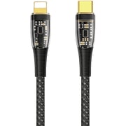 Wiwu TM01 Type-C To Lighting 20W PD Fast charging Data Cable 1.2M, Transparent Design, Super durable, Data sync - Black