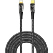 Wiwu TM01 Type-C To Lighting 20W PD Fast charging Data Cable 1.2M, Transparent Design, Super durable, Data sync - Black