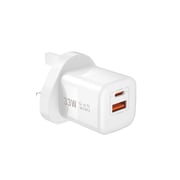 Wiwu Nano Power Adapter 2-Ports 33W GaN , White - WI-U008