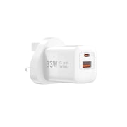 Wiwu Nano Power Adapter 2-Ports 33W GaN , White - WI-U008