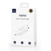 Wiwu Nano Wall Charger Wi-U012, 65 Watt, 1 USB-A and 1 Type-C Ports - White
