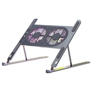 Glassology Foldable Laptop Stand With Fan Grey