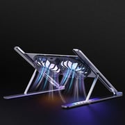 Glassology Foldable Laptop Stand With Fan Grey