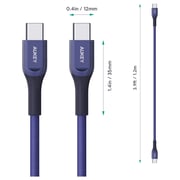 Aukey Kevlar Core USB-C To USB-C Cable 1.2m Blue