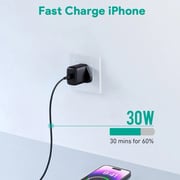Aukey Portable Wall Charger, 30W USB-C Power Delivery 3.0 with PPS, Compact Design – Black – PA-R1P-BK