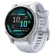 Garmin Fenix 8 AMOLED 43mm Smartwatch Silver With Whitestone Silicone Band Silver With Whitestone Silicone Band 010-02903-00
