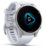 Garmin Fenix 8 AMOLED 43mm Smartwatch Silver With Whitestone Silicone Band Silver With Whitestone Silicone Band 010-02903-00