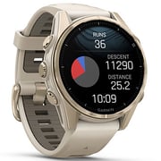 Garmin Fenix 8 AMOLED 43mm Smartwatch Sapphire Soft Gold With Fog Gray/Dark Sandstone Silicone Band 010-02903-11