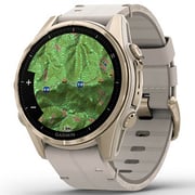 Garmin Fenix 8 AMOLED 43mm Smartwatch Sapphire Soft Gold Stainless Steel With Fog Gray Leather Band Plus Fog Gray/Dark Sandstone Silicone Band 010-02903-40