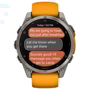 Garmin Fenix 8 AMOLED 47mm Smartwatch Sapphire Titanium With Spark Orange/Graphite Silicone Band 010-02904-11