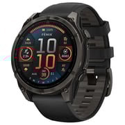 Garmin Fenix 8 AMOLED 47mm Smartwatch Sapphire Carbon Gray DLC Titanium With Black/Pebble Gray Silicone 010-02904-21