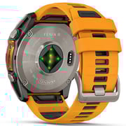 Garmin Fenix 8 AMOLED 51mm Smartwatch Sapphire Titanium With Spark Orange/Graphite Silicone Band 010-02905-11