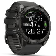 Garmin Fenix 8 AMOLED 51mm Smartwatch Sapphire Carbon Gray DLC Titanium With Black/Pebble Gray Silicone 010-02905-21