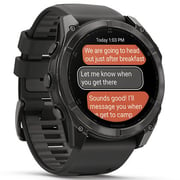 Garmin Fenix 8 AMOLED 51mm Smartwatch Sapphire Carbon Gray DLC Titanium With Black/Pebble Gray Silicone 010-02905-21