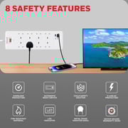Honeywell HC000054/SRG/1.8M/WH 8 Way Surge Protector Extension Socket