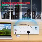 Honeywell HC000054/SRG/1.8M/WH 8 Way Surge Protector Extension Socket