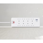 Honeywell HC000054/SRG/1.8M/WH 8 Way Surge Protector Extension Socket