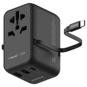 Momax 1 World Travel Adaptor Black