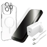 Zagg Case Clear iPhone 16 Pro Max + Screen Protector + Lens Protector + Mophie Cable 2m + Charger White