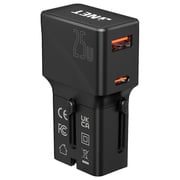 Inet 1 Pc Mini Travel Adaptor Black