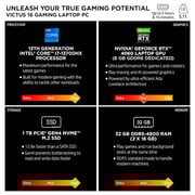 HP Victus Gaming (2023) Laptop - 13th Gen / Intel Core i7-13700HX / 16.1inch FHD / 1TB SSD / 32GB RAM / 8GB NVIDIA GeForce RTX 4060 Graphics / Windows 11 Home / English Keyboard / Mica Silver / International Version - [16-R0073cl]