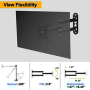 Beetec Single Arm Swivel TV Wall Mount Black