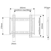 Beetec Fixed TV Wall Mount Black