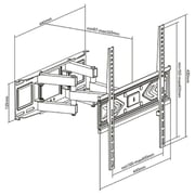 Beetec Double Arm Swivel TV Wall Mount Black