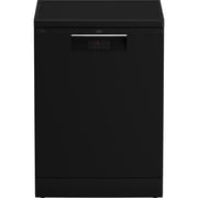 Beko Freestanding Dishwasher , Full-size ,14 Place Settings, Stainless Steel, Black - BDFN15421B