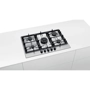Bosch Series 6 built-in Gas hob 75 cm, 5 Burners - Cast iron with rubber feet Stainless steel,- PCQ7A5B90