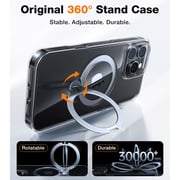Torras UPRO Ostand Spin Series Case Transparent iPhone 16 Pro Max 6.9Inch