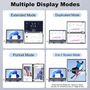 V2COM M2 FHD Folding Laptop Monitor Extender Triple Screen 15.6inch