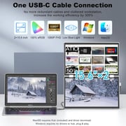 V2COM M2 FHD Folding Laptop Monitor Extender Triple Screen 15.6inch