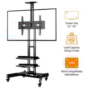 Beetec Mobile TV Cart Stand Black