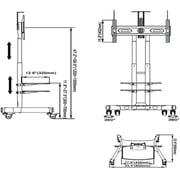Beetec Mobile TV Cart Stand Black