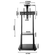 Beetec Mobile TV Cart Stand Black