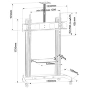 Beetec Mobile TV Cart Stand Black