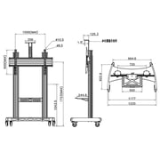 Beetec Mobile TV Cart Stand Black