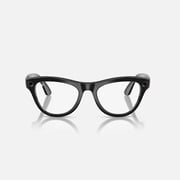 Ray-Ban RW4010 601/MF-52 Wearable Skyler Clear to Cerulean Blue Photochromic Lenses Black