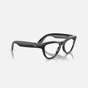Ray-Ban RW4010 601/MF-52 Wearable Skyler Clear to Cerulean Blue Photochromic Lenses Black