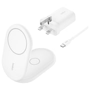 Belkin BoostCharge 2-in-1 Magnetic Foldable Wireless Charger with Qi2 White