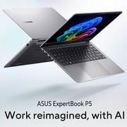 ASUS ExpertBook P5 Gaming (2024) Laptop - Series 2 / Intel Core Ultra 7-258V / 14inch WUXGA / 1TB SSD / 32GB RAM / Shared Intel Arc 140V Graphics / Windows 11 Home / English & Arabic Keyboard / Misty Grey / Middle East Version - [90NX0861-M00A40]