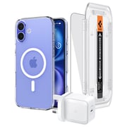 Spigen Case With Screen Protector & Wall Charger Clear iPhone 16