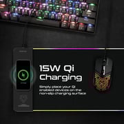 Vertux Gaming Mouse Pad with Wireless Charger Black