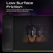 Vertux Gaming Mouse Pad with Wireless Charger Black